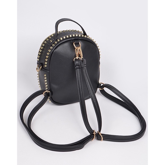 Studded Mini Bagpack with zipper - Picture 5 of 8